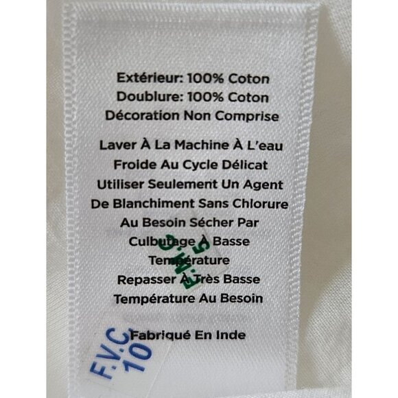 Talbots Woman NWT Size 14 White Gauzy Dress Black Embroidered Neckline Beachy - Picture 9 of 9